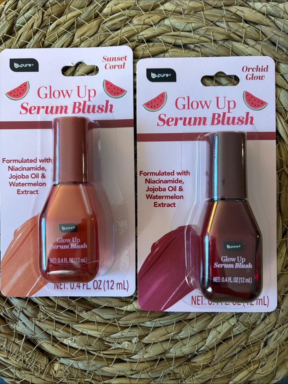 b·pure Glow Up Serum Blush — Sunset Coral & Orchid Glow (Set of 2)